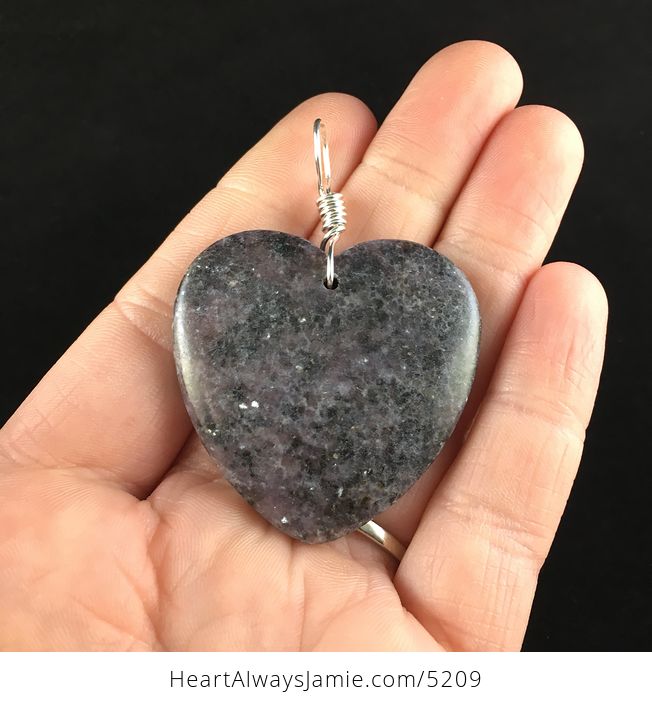 Heart Shaped Purple Lepidolite Stone Jewelry Pendant - #FfKmQu9hHaE-1