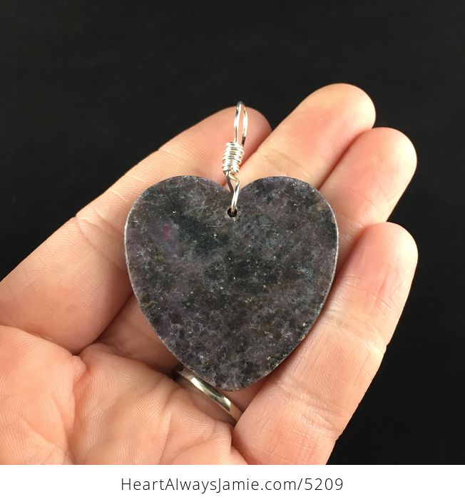 Heart Shaped Purple Lepidolite Stone Jewelry Pendant - #FfKmQu9hHaE-6