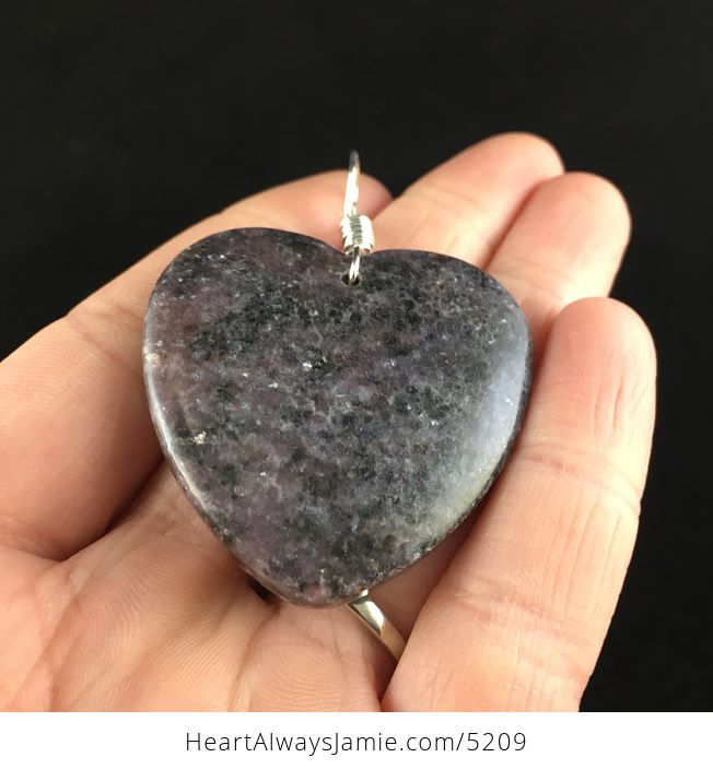 Heart Shaped Purple Lepidolite Stone Jewelry Pendant - #FfKmQu9hHaE-2