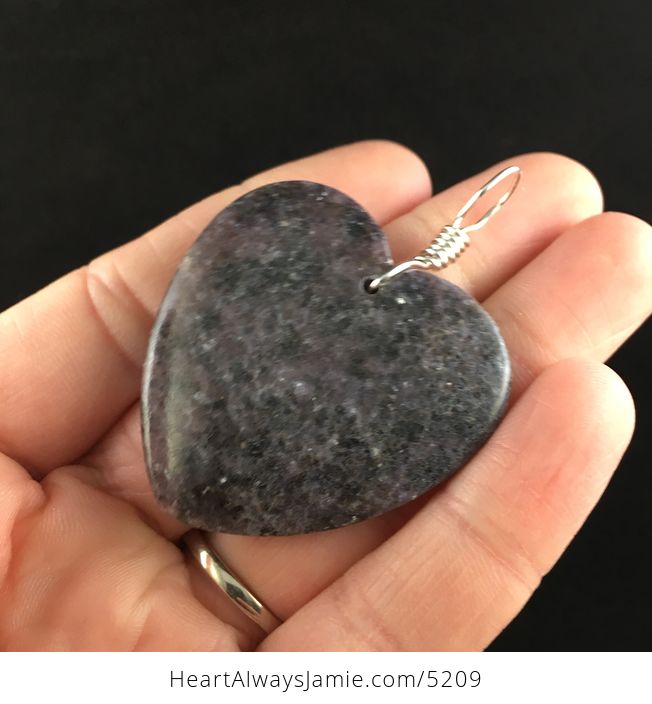 Heart Shaped Purple Lepidolite Stone Jewelry Pendant - #FfKmQu9hHaE-3