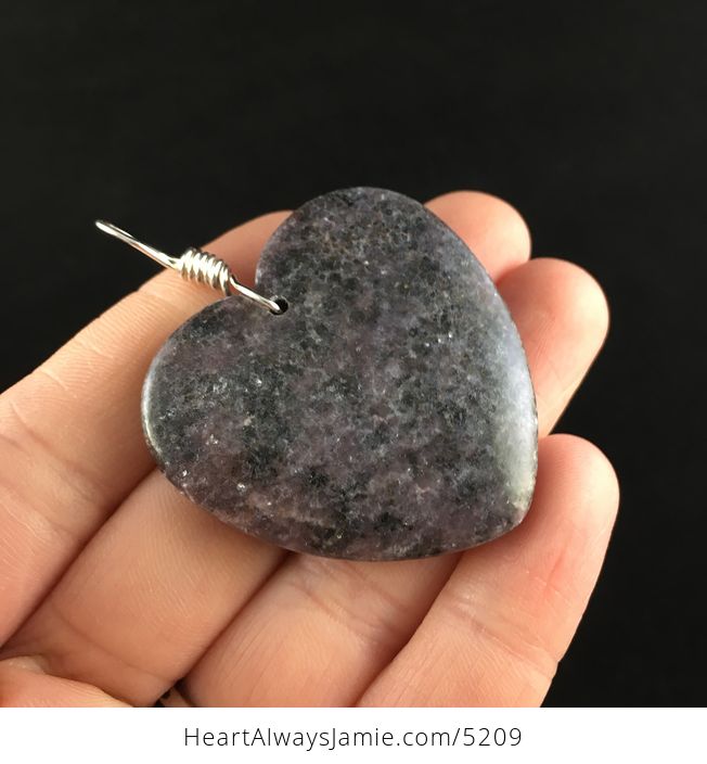 Heart Shaped Purple Lepidolite Stone Jewelry Pendant - #FfKmQu9hHaE-4
