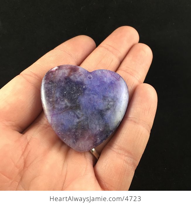 Heart Shaped Purple Lepidolite Stone Jewelry Pendant - #Fplg3SsS4fI-2