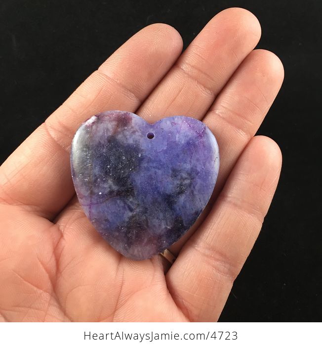 Heart Shaped Purple Lepidolite Stone Jewelry Pendant - #Fplg3SsS4fI-1