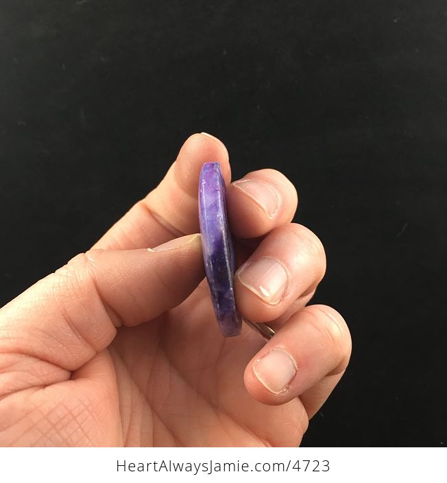 Heart Shaped Purple Lepidolite Stone Jewelry Pendant - #Fplg3SsS4fI-3