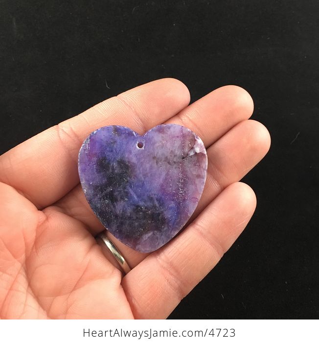 Heart Shaped Purple Lepidolite Stone Jewelry Pendant - #Fplg3SsS4fI-4