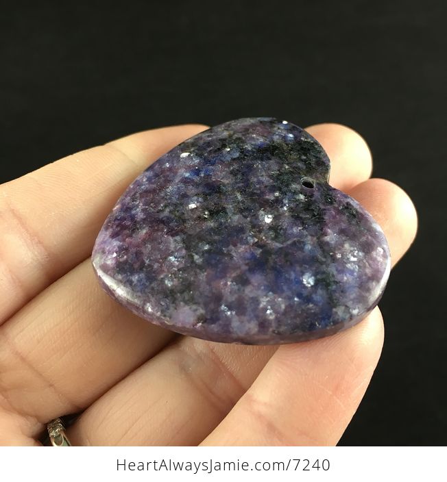 Heart Shaped Purple Lepidolite Stone Jewelry Pendant - #hNmR6mMy0gw-3