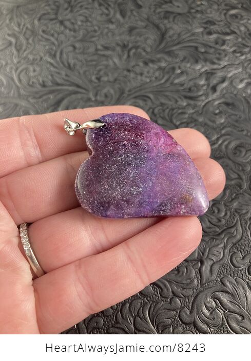 Heart Shaped Purple Lepidolite Stone Jewelry Pendant - #l3ujrDJRpn0-6