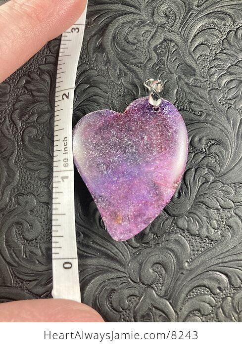 Heart Shaped Purple Lepidolite Stone Jewelry Pendant - #l3ujrDJRpn0-3