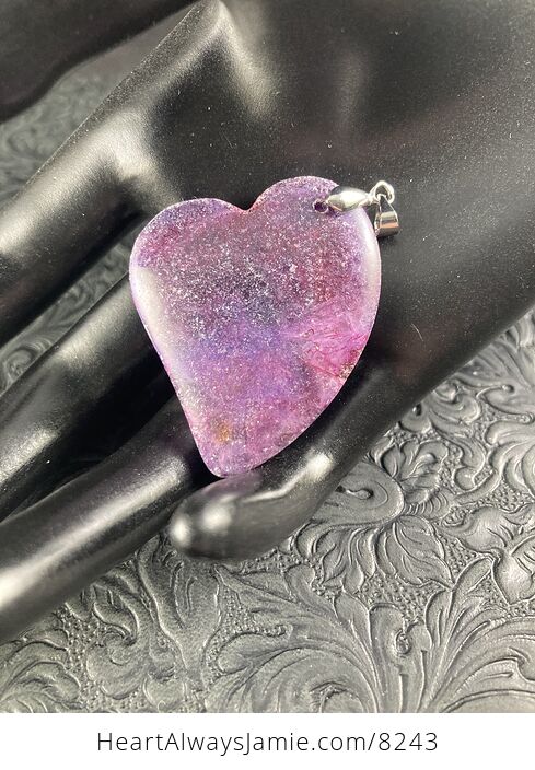 Heart Shaped Purple Lepidolite Stone Jewelry Pendant - #l3ujrDJRpn0-1