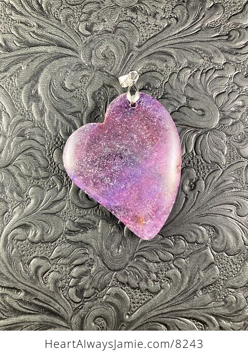 Heart Shaped Purple Lepidolite Stone Jewelry Pendant - #l3ujrDJRpn0-2