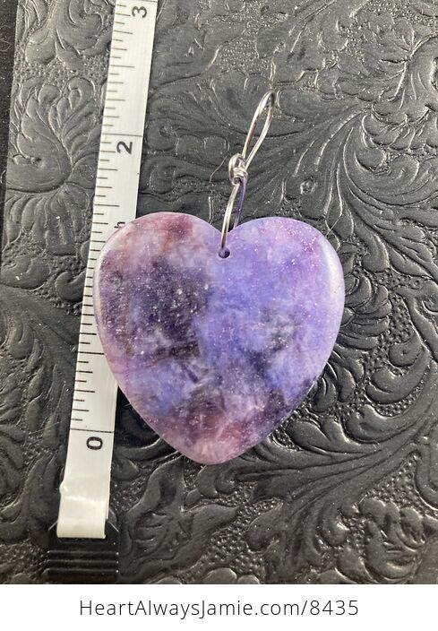 Heart Shaped Purple Lepidolite Stone Jewelry Pendant Crystal Ornament - #NN0pCluzGX0-5