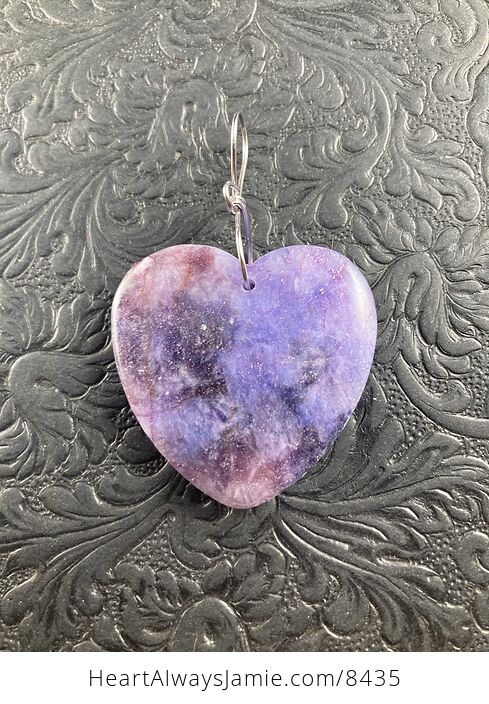 Heart Shaped Purple Lepidolite Stone Jewelry Pendant Crystal Ornament - #NN0pCluzGX0-4