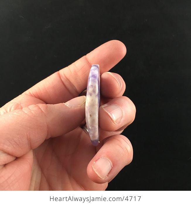 Heart Shaped Purple Lilac Jasper Stone Jewelry Pendant - #3d5I8omrTro-3
