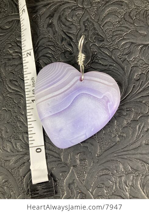 Heart Shaped Purple Matte Agate Stone Jewelry Pendant - #L3Ojqnregpg-6