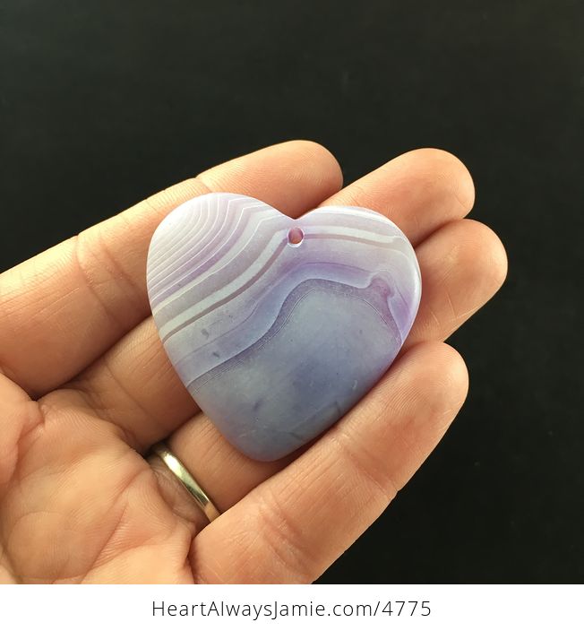 Heart Shaped Purple Matte Agate Stone Jewelry Pendant - #SZkhMaJCTNU-1
