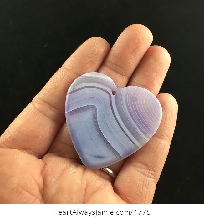Heart Shaped Purple Matte Agate Stone Jewelry Pendant - #SZkhMaJCTNU-3