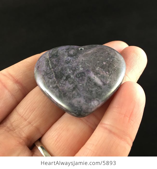 Heart Shaped Purple Nipomo Coral Fossil Stone Jewelry Pendant - #usIQ2ui1b40-2
