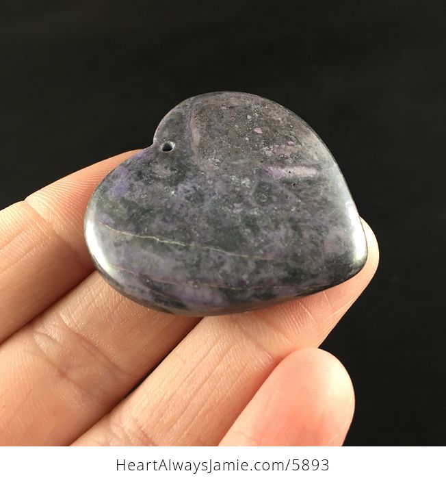 Heart Shaped Purple Nipomo Coral Fossil Stone Jewelry Pendant - #usIQ2ui1b40-4