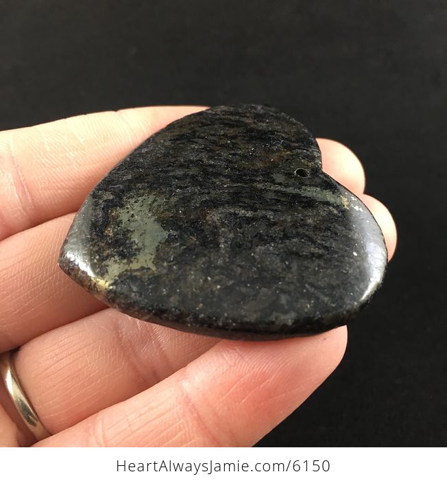 Heart Shaped Pyrite and Black Jasper Stone Jewelry Pendant - #MXIxnQUX8Kg-3