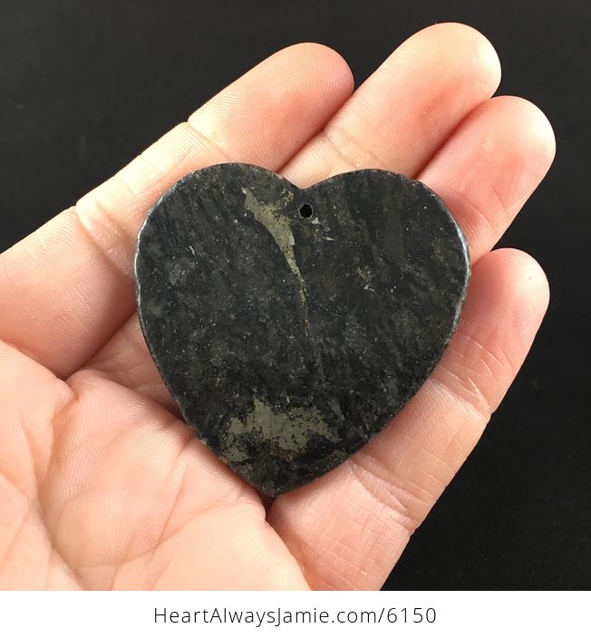 Heart Shaped Pyrite and Black Jasper Stone Jewelry Pendant - #MXIxnQUX8Kg-6