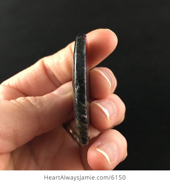 Heart Shaped Pyrite and Black Jasper Stone Jewelry Pendant - #MXIxnQUX8Kg-5