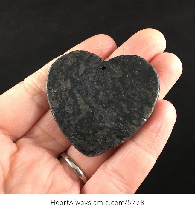 Heart Shaped Pyrite and Black Jasper Stone Jewelry Pendant - #ZTEor2M1m2g-6