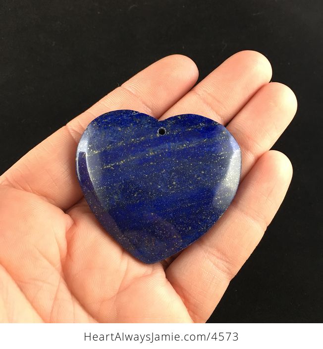 Heart Shaped Pyrite and Lapis Lazuli Stone Jewelry Pendant - #vf5uOn6Ulg4-1