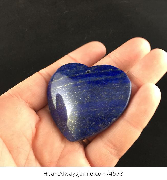 Heart Shaped Pyrite and Lapis Lazuli Stone Jewelry Pendant - #vf5uOn6Ulg4-2