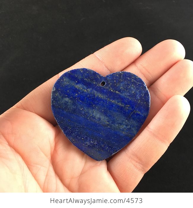 Heart Shaped Pyrite and Lapis Lazuli Stone Jewelry Pendant - #vf5uOn6Ulg4-3
