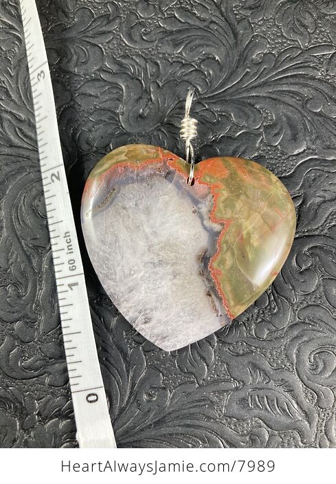 Heart Shaped Rainbow Jasper Druzy Stone Jewelry Pendant - #C8wG0Eg6sGg-5