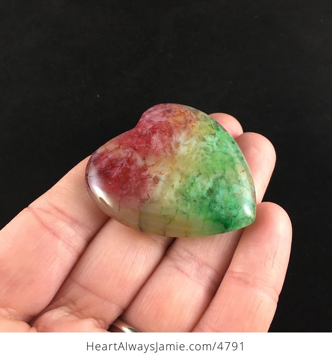Heart Shaped Rainbow Jasper Druzy Stone Jewelry Pendant - #Ph5FoNZOtco-2