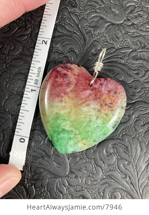 Heart Shaped Rainbow Quartz Druzy Stone Jewelry Pendant - #sV2L0ccL0Kg-6