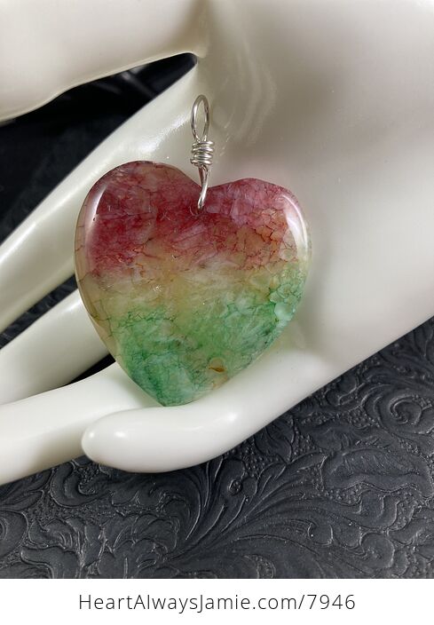 Heart Shaped Rainbow Quartz Druzy Stone Jewelry Pendant - #sV2L0ccL0Kg-7
