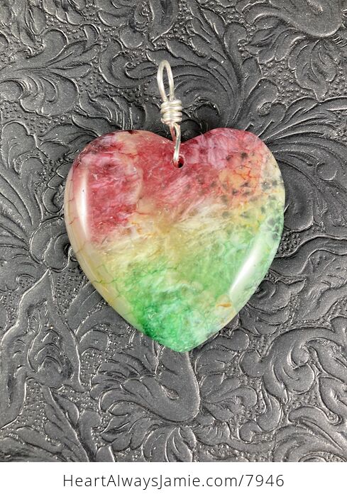 Heart Shaped Rainbow Quartz Druzy Stone Jewelry Pendant - #sV2L0ccL0Kg-5