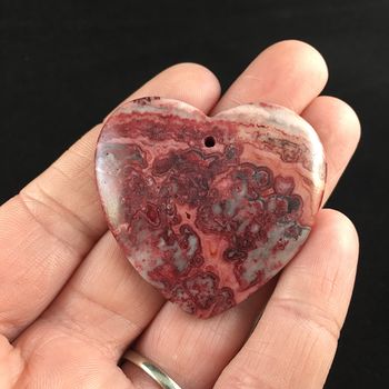 Heart Shaped Red Crazy Lace Agate Stone Jewelry Pendant #rAMwEPleHFg