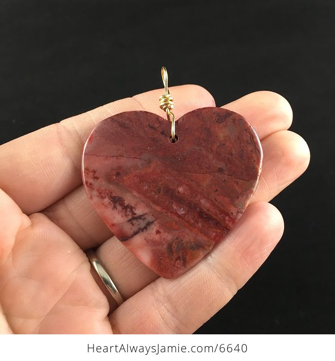 Heart Shaped Red Crazy Lace Agate Stone Jewelry Pendant - #bCH6w7skjVw-6
