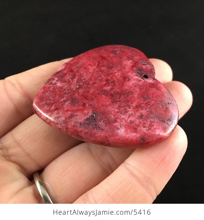 Heart Shaped Red Crazy Lace Agate Stone Jewelry Pendant - #ioncFGpNhrU-3