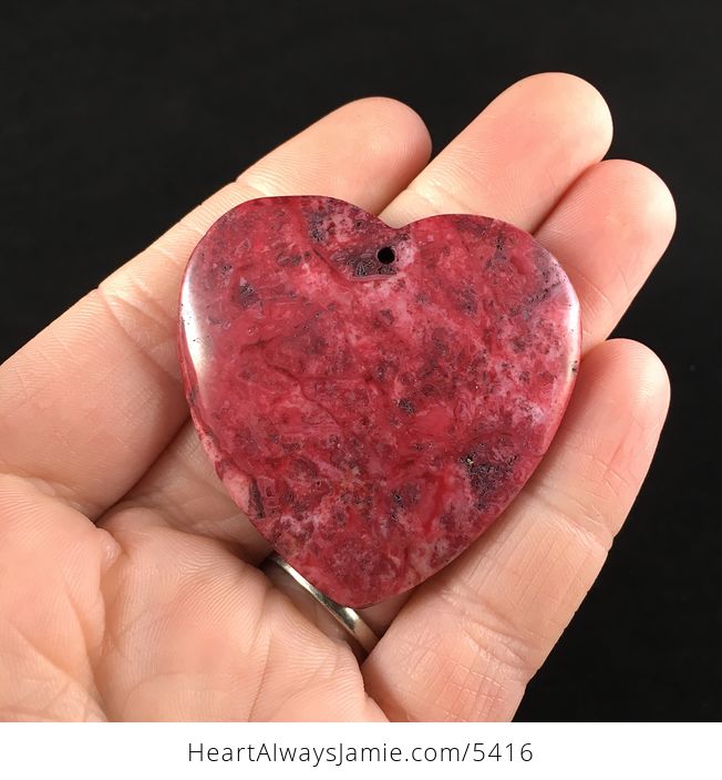 Heart Shaped Red Crazy Lace Agate Stone Jewelry Pendant - #ioncFGpNhrU-1