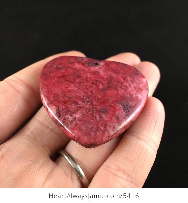 Heart Shaped Red Crazy Lace Agate Stone Jewelry Pendant - #ioncFGpNhrU-2