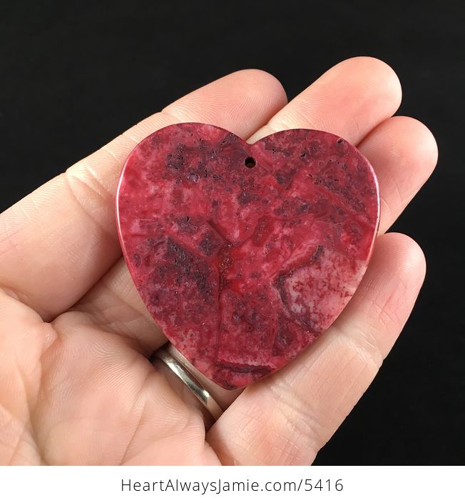 Heart Shaped Red Crazy Lace Agate Stone Jewelry Pendant - #ioncFGpNhrU-6