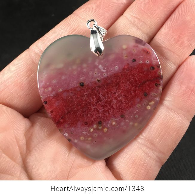 Heart Shaped Red Druzy Stone Pendant Necklace - #nAaKuels8Rg-2
