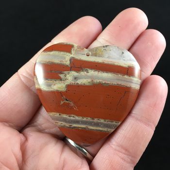 Heart Shaped Red Jasper Stone Jewelry Pendant #XzZIl0xvmn4
