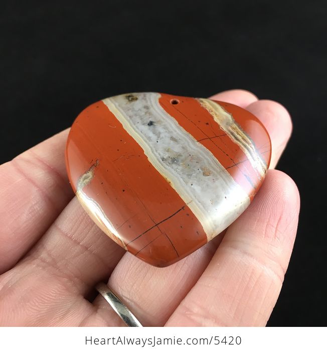 Heart Shaped Red Jasper Stone Jewelry Pendant - #60cZK6mM72s-2