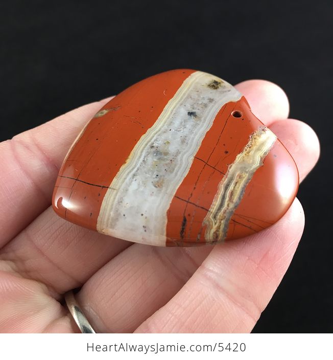 Heart Shaped Red Jasper Stone Jewelry Pendant - #60cZK6mM72s-3