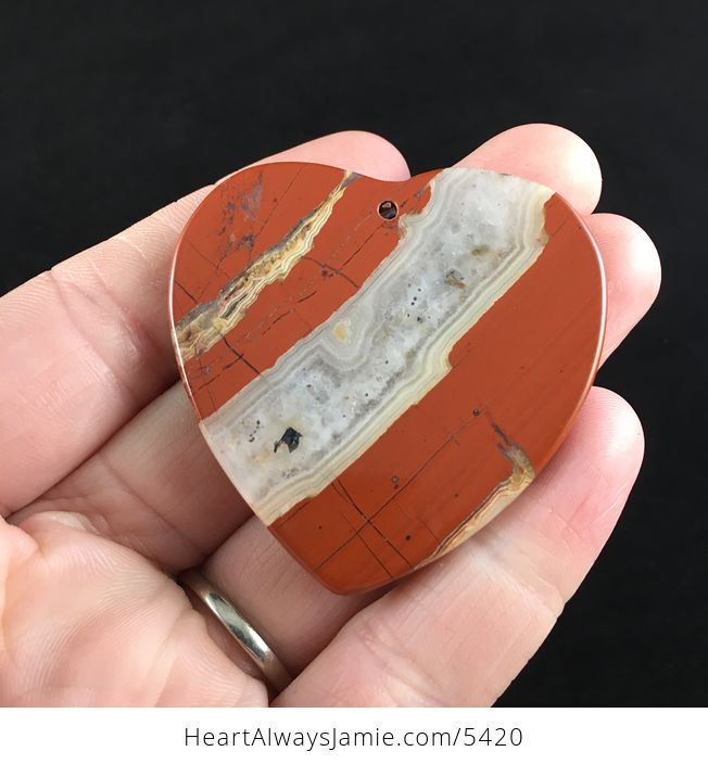Heart Shaped Red Jasper Stone Jewelry Pendant - #60cZK6mM72s-6