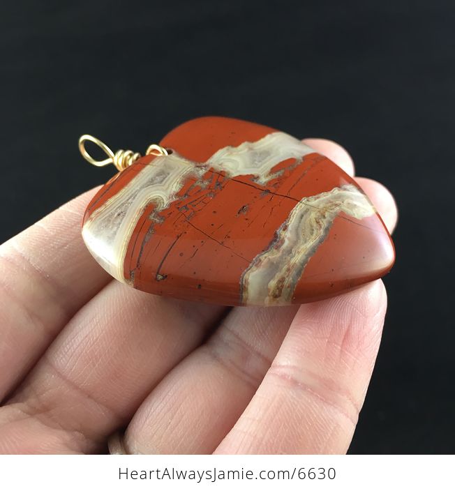 Heart Shaped Red Jasper Stone Jewelry Pendant - #UNXJMYJ5Xis-4