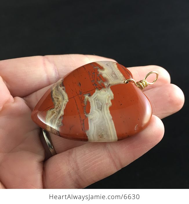 Heart Shaped Red Jasper Stone Jewelry Pendant - #UNXJMYJ5Xis-3