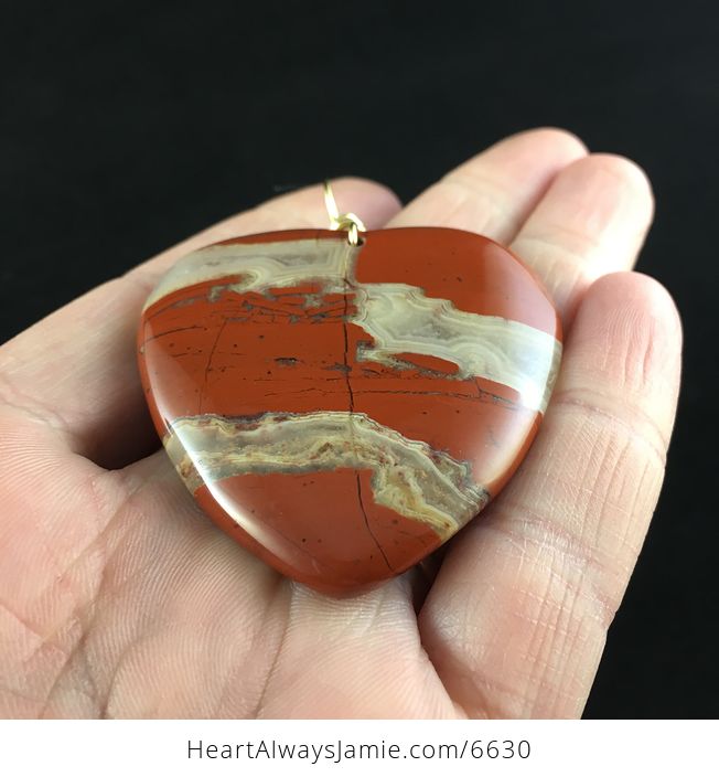 Heart Shaped Red Jasper Stone Jewelry Pendant - #UNXJMYJ5Xis-2
