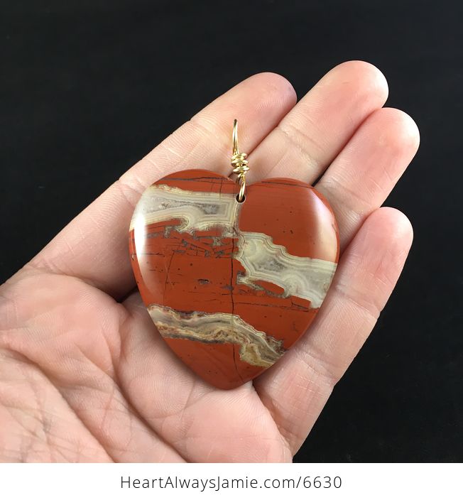 Heart Shaped Red Jasper Stone Jewelry Pendant - #UNXJMYJ5Xis-1
