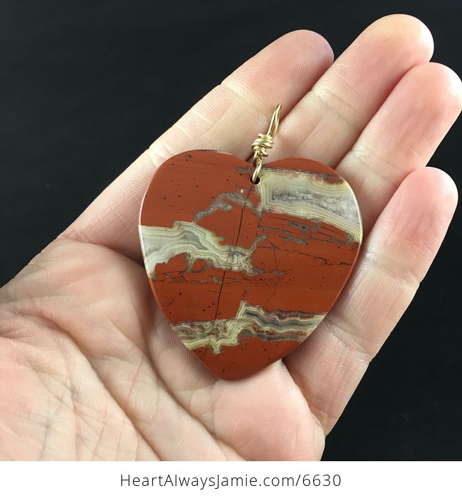 Heart Shaped Red Jasper Stone Jewelry Pendant - #UNXJMYJ5Xis-6